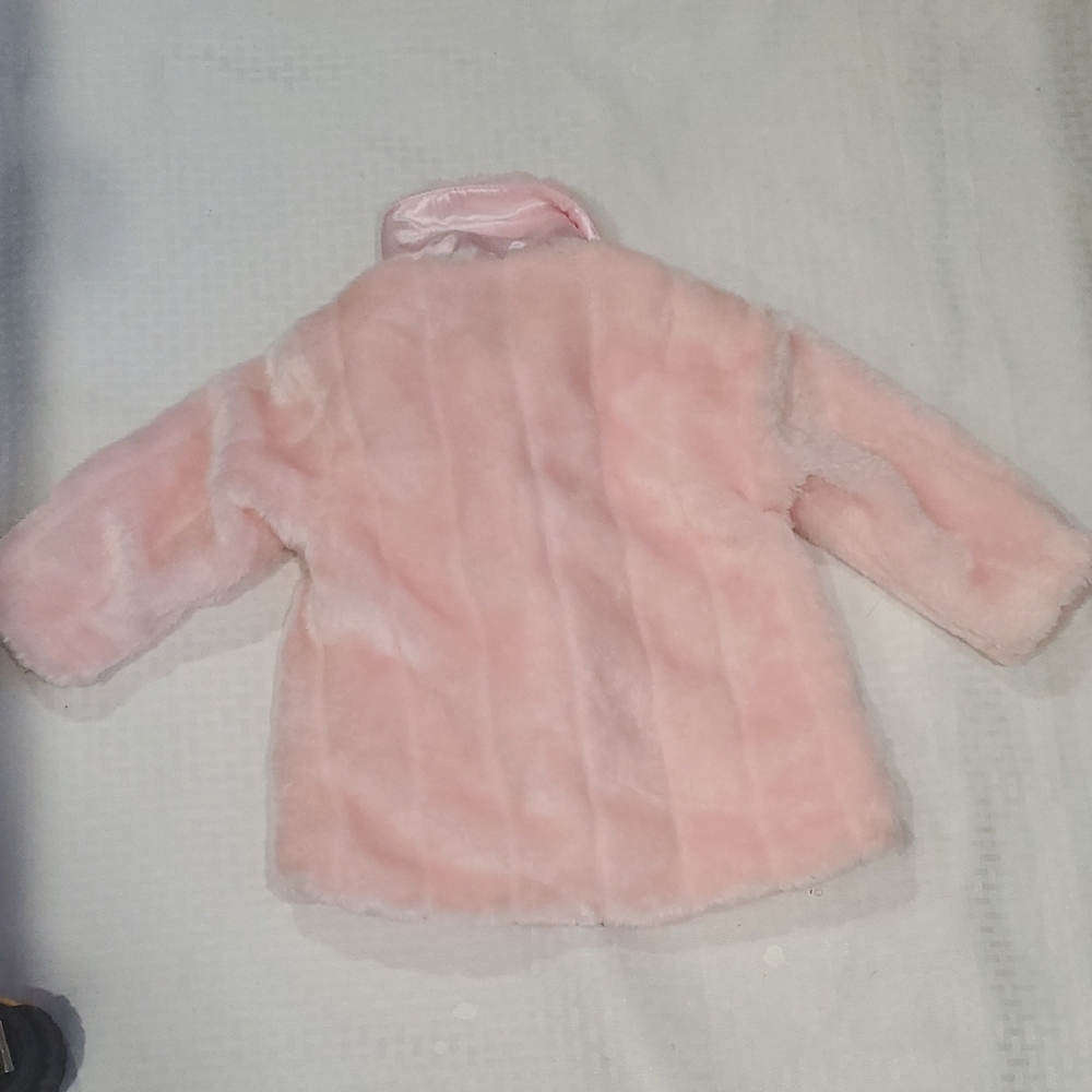 Cozy Pink Faux Fur Pom-Pom Puffer Jacket for Kids - Picture 6 of 8